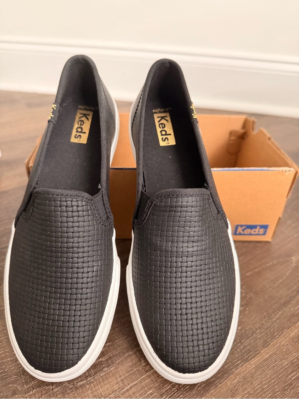 Keds Women's Leather Double Decker Slip-on Sneakers